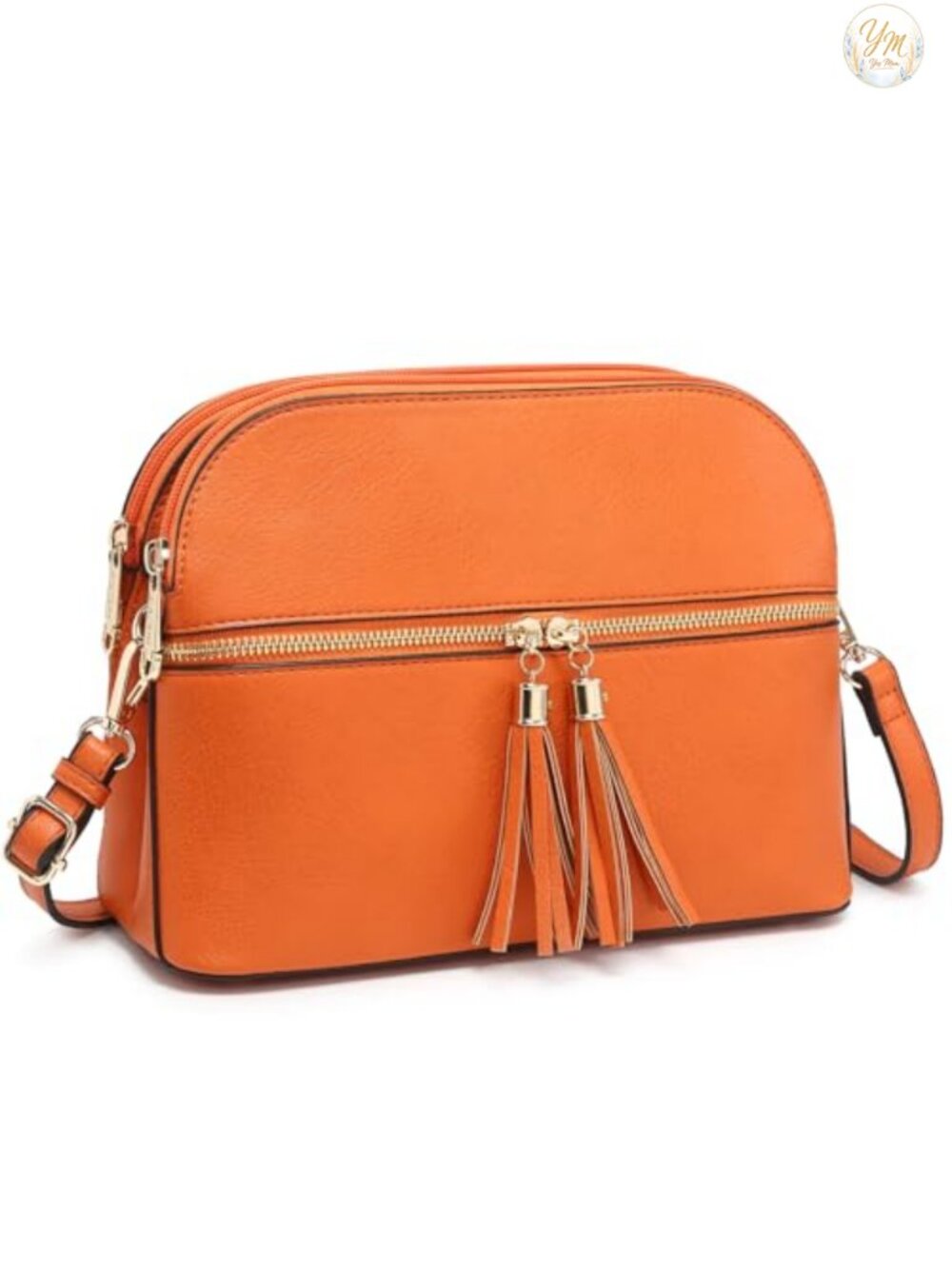 Dasein Vegan Leather Crossbody Bag Tassel Zipper Shoulder Purse Multi Pocket